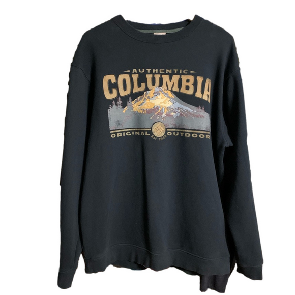 Columbia Other - Columbia Mountain Graphic Long Sleeve Shirt Men’s Large Navy Outdoor Hiking Tee